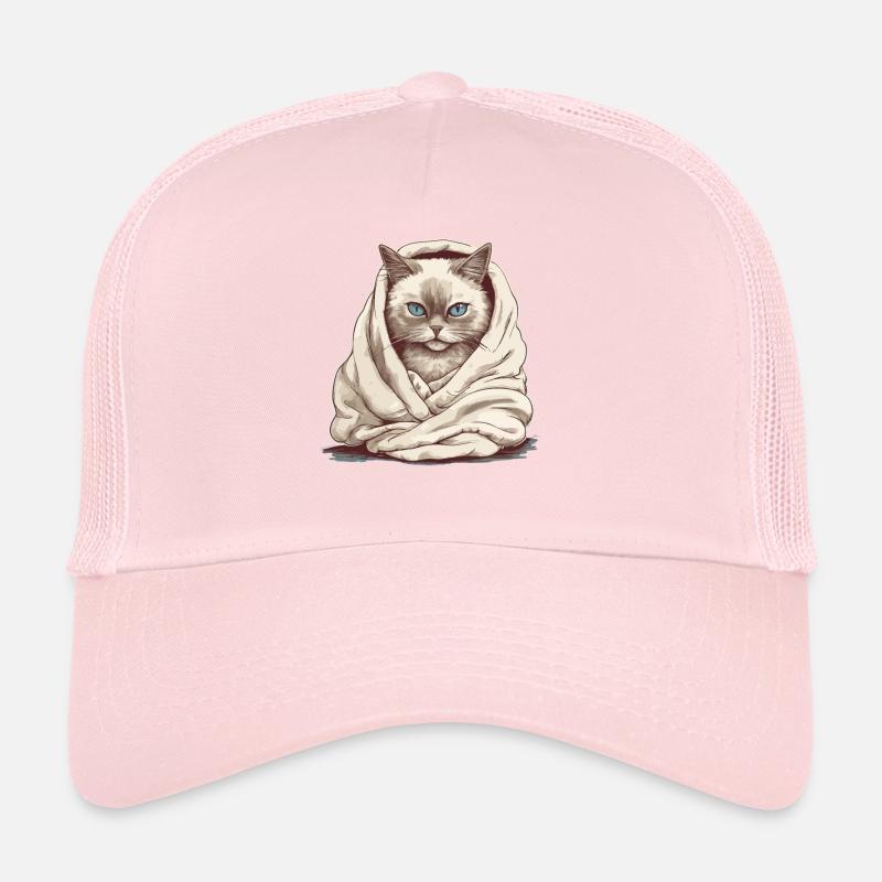 Chat dans une couverture Casquette trucker 