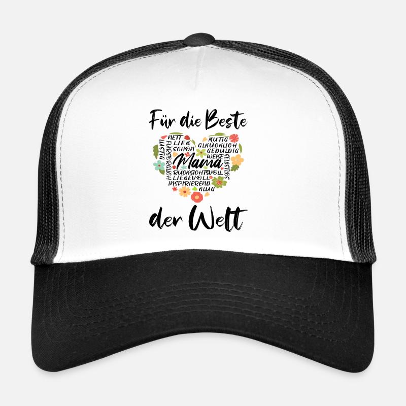 Muttertag 2023 Beste Mama der Welt Mama Love - Trucker Cap - Weiß/Schwarz