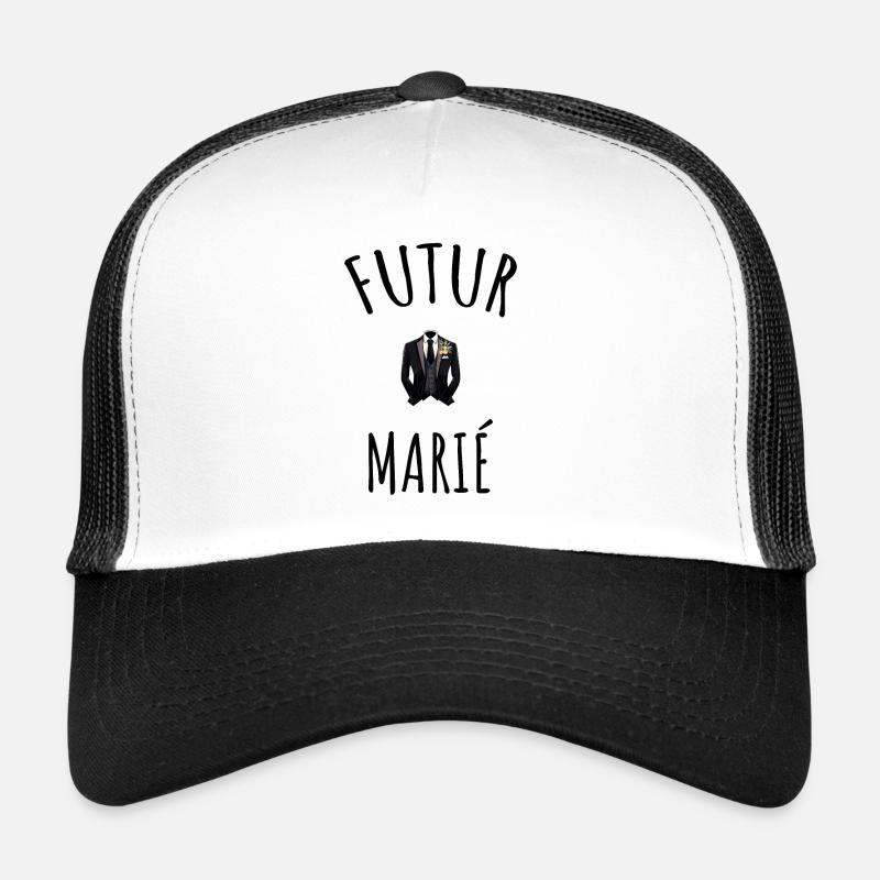 Futur marié - Casquette trucker  - blanc/noir