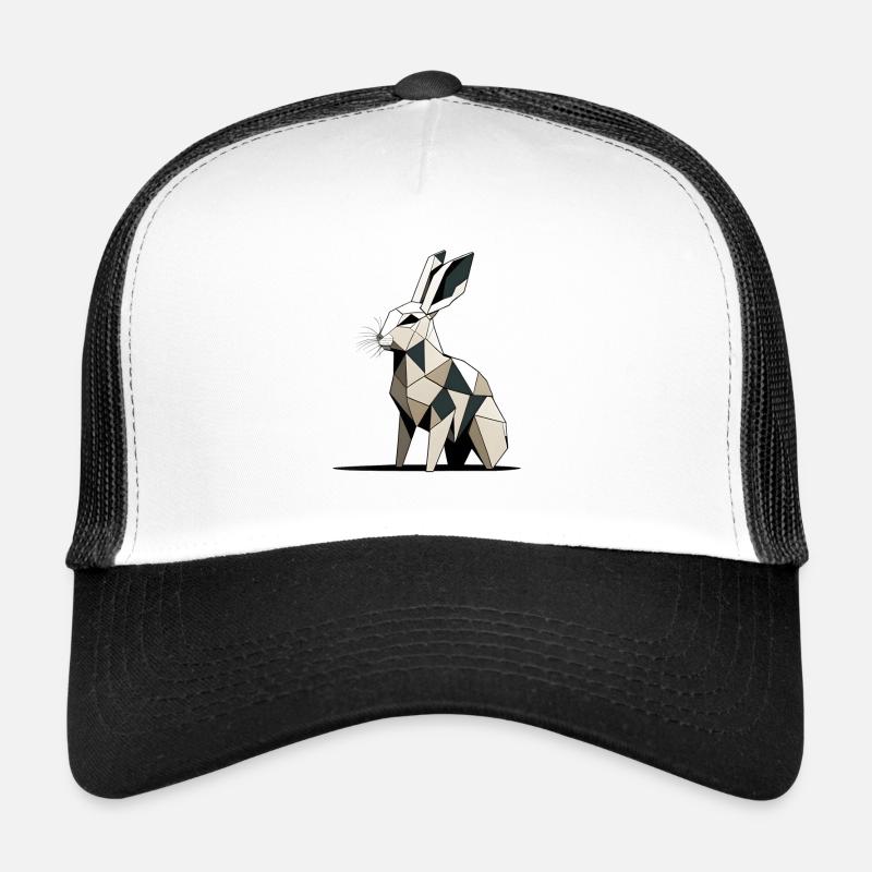 Polygon-Kaninchen - Trucker Cap - Weiß/Schwarz