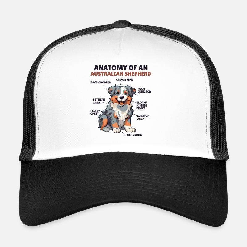 Explication du chien Anatomie d’un berger australien Casquette trucker 