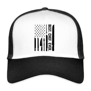 Meilleur chef Jamais Outils de cuisine Cuisine Cuisine Cuisine - Casquette trucker  - blanc/noir - Devant