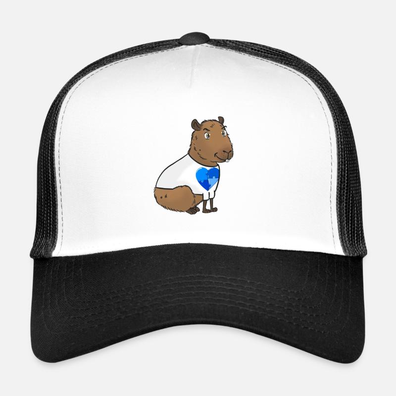 Signes d’autisme Capybara Casquette trucker 