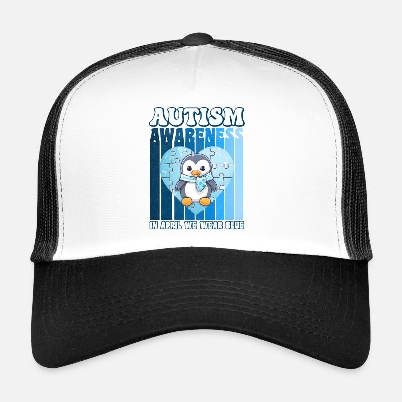 Autism Awareness Pinguin Trucker Cap