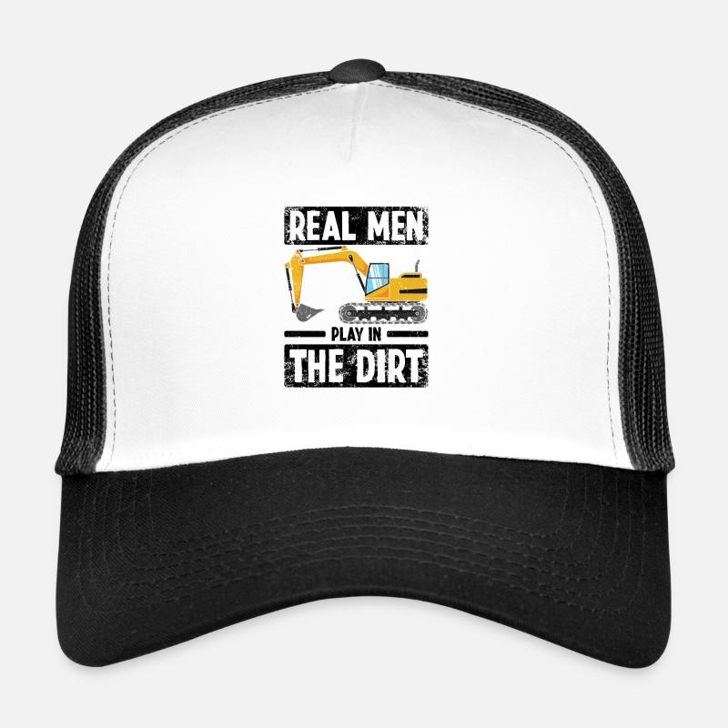 Real Men Excavator Driver Excavator Driving Construction Sites - Trucker Cap - white/black