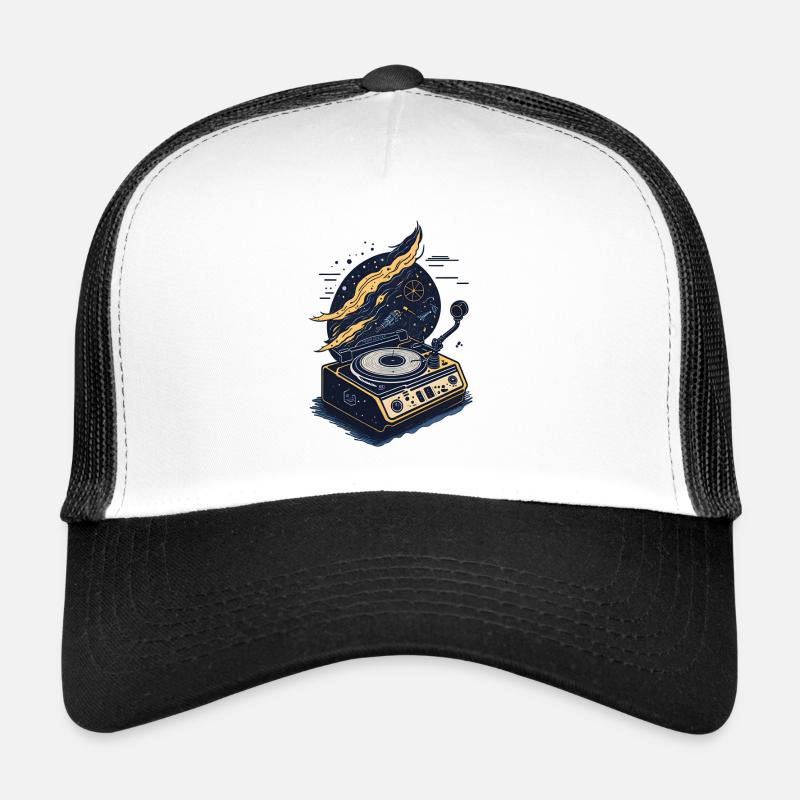 Tourne-disque vinyle Galactic - Casquette trucker  - blanc/noir