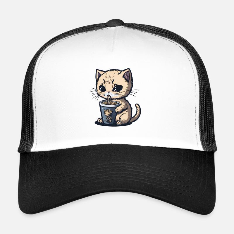 Kawaii Kitten eating Ramen Trucker Cap