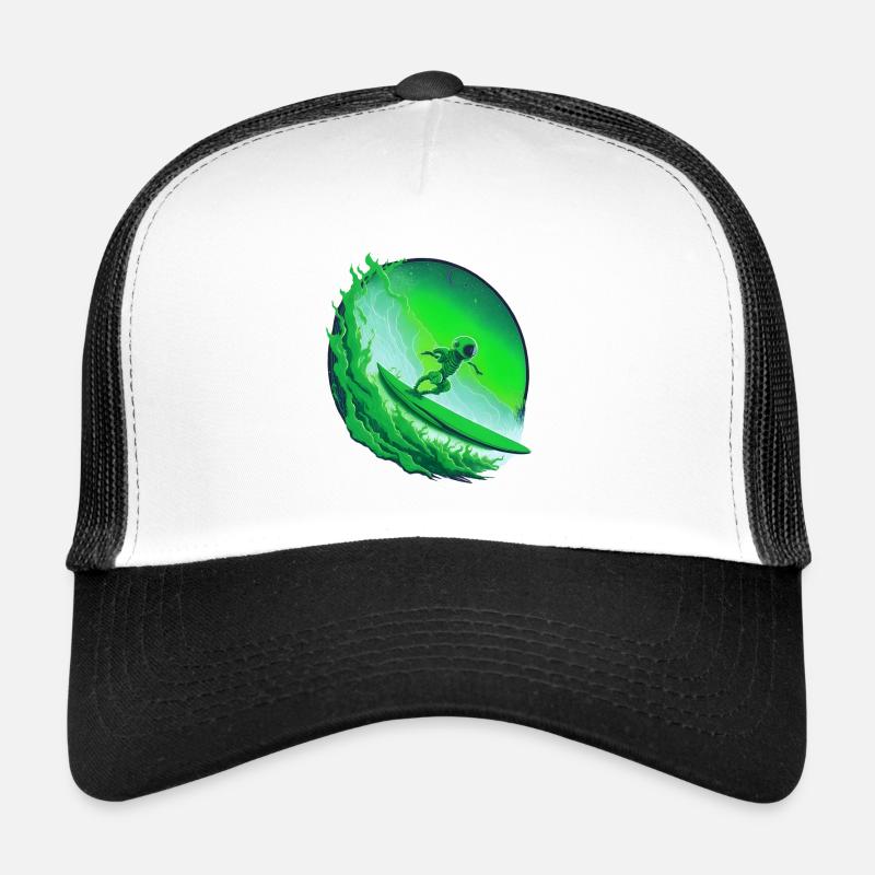Galactic Green Alien Surfer Casquette trucker 