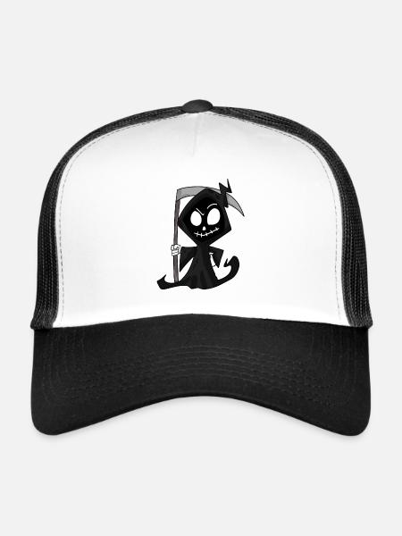 Grim Reaper with Scythe - Halloween - Trucker Cap - white/black - Front