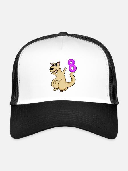 8 Birthday 8 years old with animal motif - eight - Trucker Cap - white/black - Front