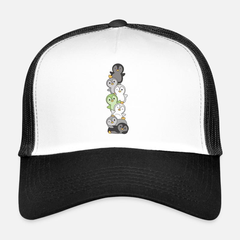 Agender Flag Pride LGBTQ süßer Pinguin Stapel Trucker Cap