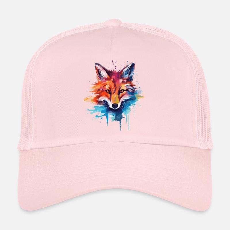 Renard aquarelle, Fox Casquette trucker 