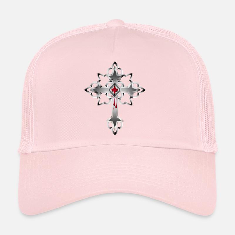 blutendes Kreuz aus gotischen Elementen Trucker Cap