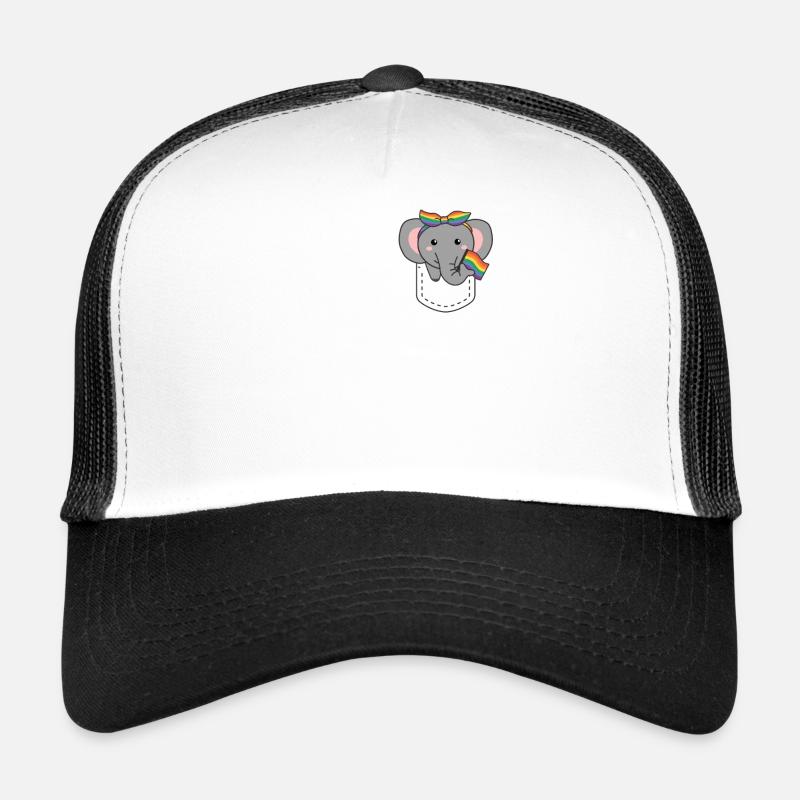 Rainbow Elephant Flag Pride LGBTQ Mignon Elephant Casquette trucker 