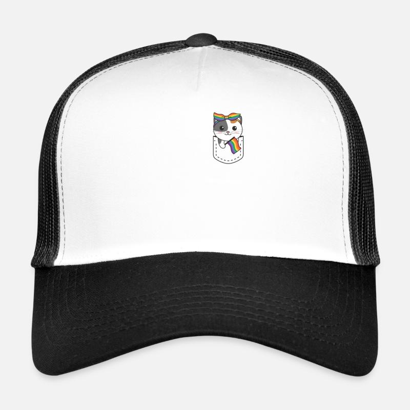 Regenbogen Katze Flag Pride LGBTQ süße Katzen Trucker Cap