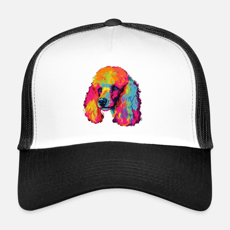 Pudelhund Bunt - Trucker Cap - Weiß/Schwarz