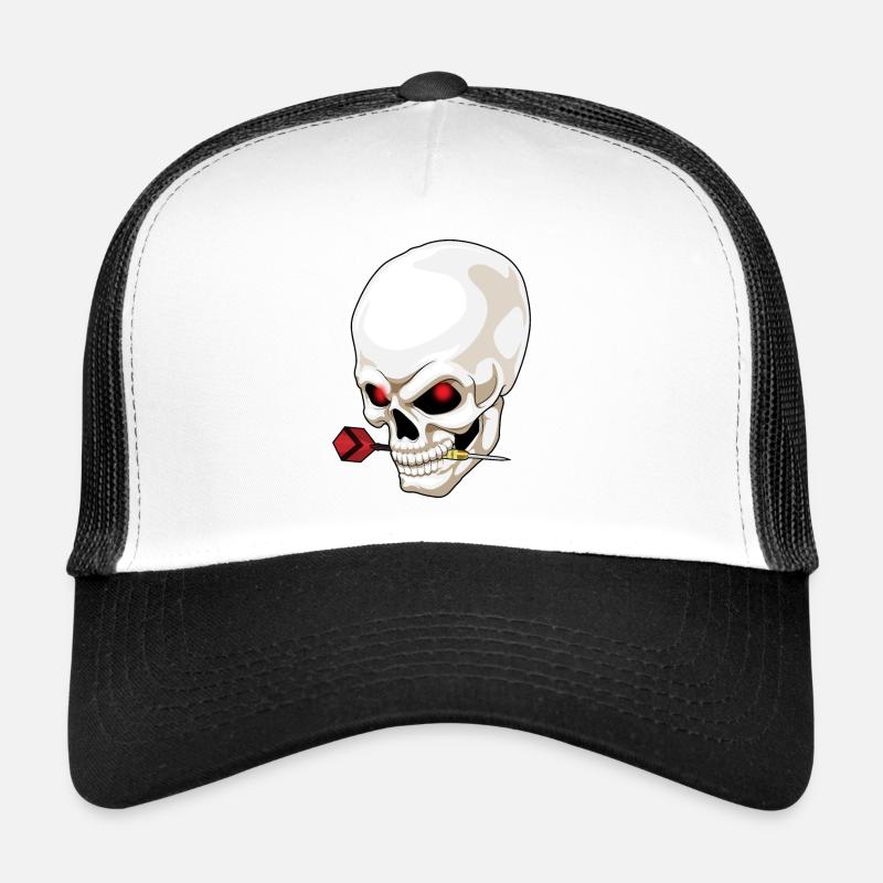 Totenkopf Dart Dartpfeil - Trucker Cap - Weiß/Schwarz