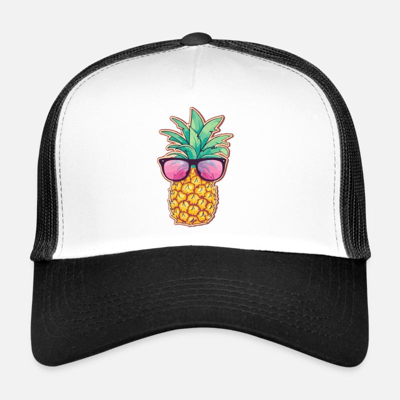 Cool pineapple with sunglasses - summer design Trucker Cap