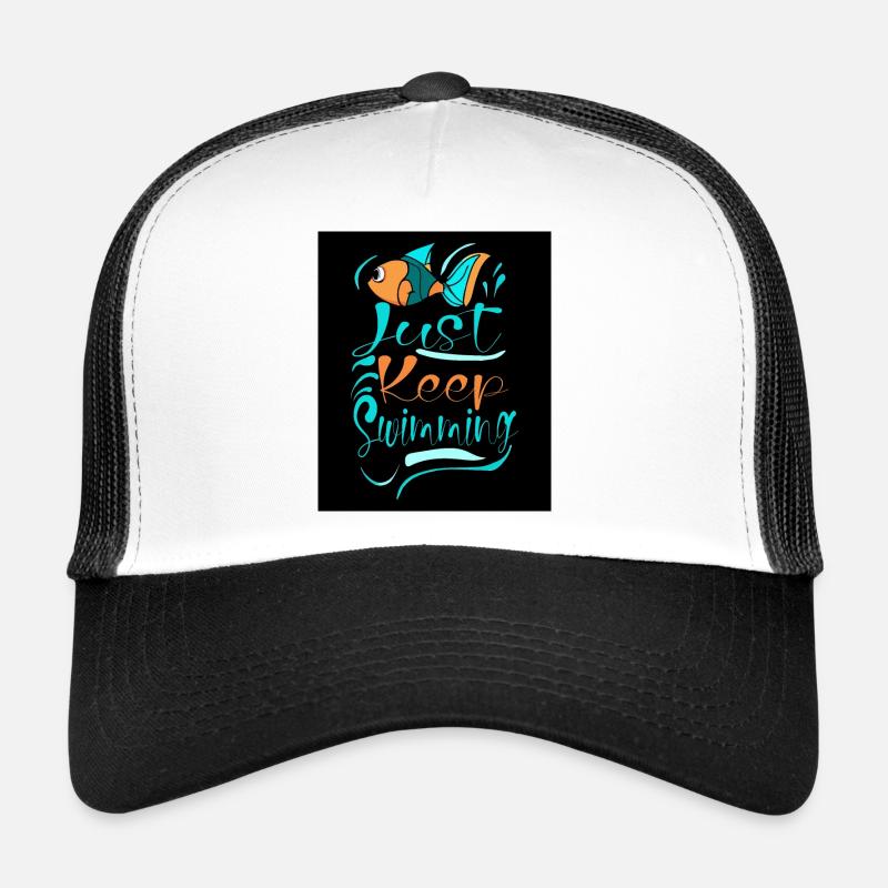 LES BALEINES CONTINUENT DE NAGER - Casquette trucker  - blanc/noir