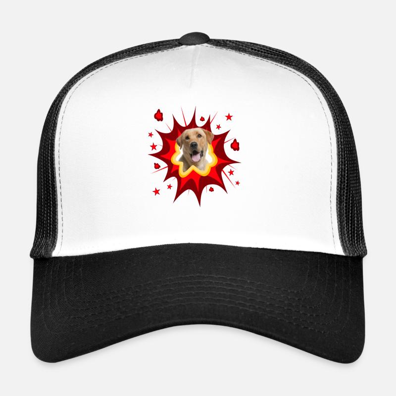 Conception de chien de bande dessinée - Pow - Labrador Retriever Casquette trucker 