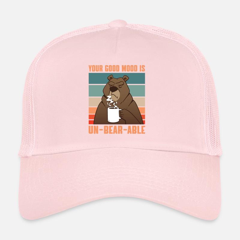 Funny Morning Coffee Drinking Brown Bear Bear Trucker Cap