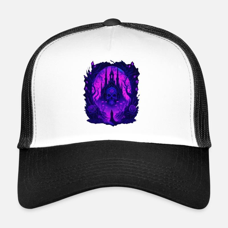 Architecture de crâne gothique néon Casquette trucker 