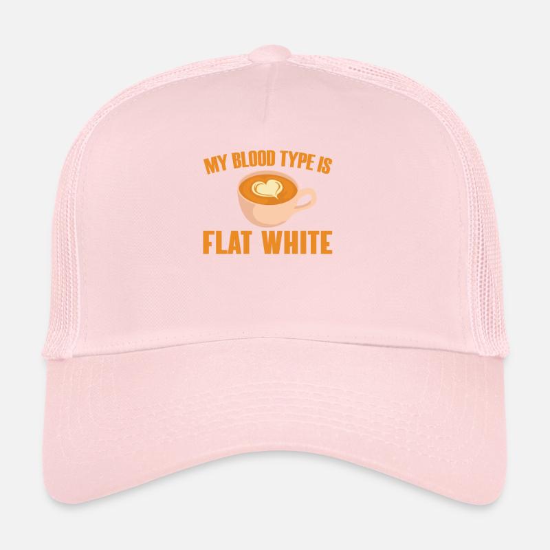 Funny flat white coffee lover design Trucker Cap