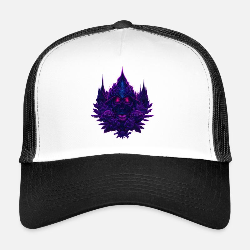 Lila neon Rosen Schädel Trucker Cap