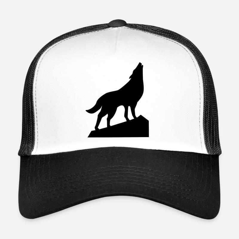 Wolf heult - Trucker Cap - Weiß/Schwarz