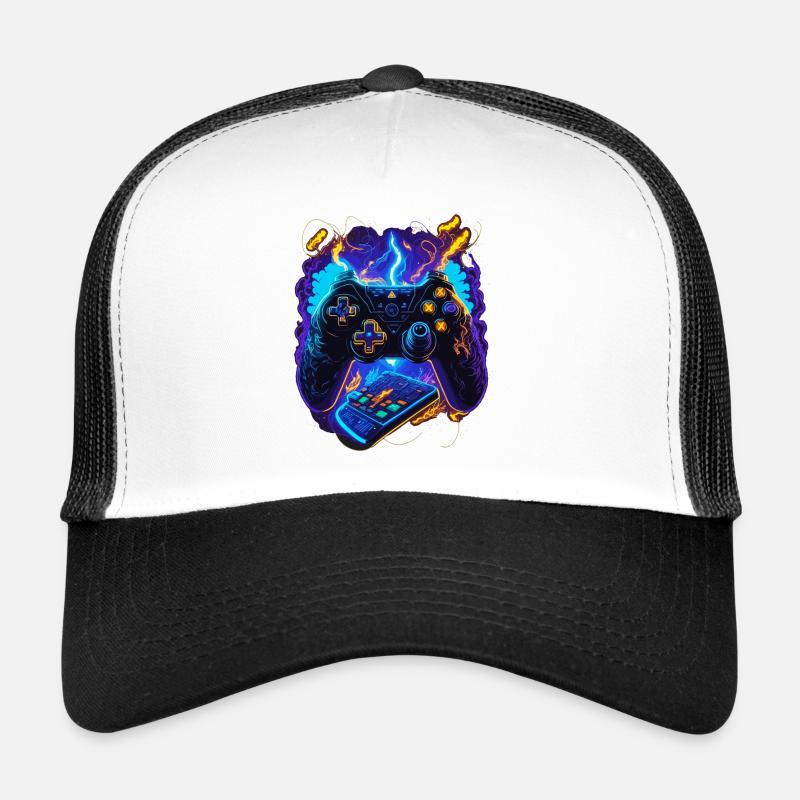 Cyber Gaming Controller - Trucker Cap - Weiß/Schwarz