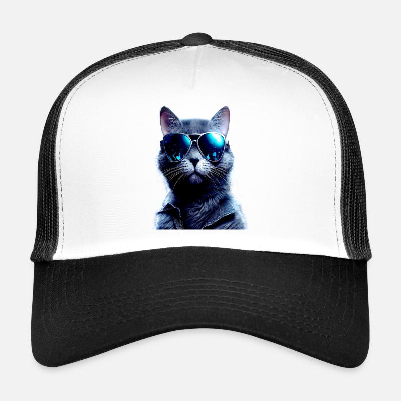 Cat Mom Katzen Mama Kater Mutter Muttertag Katze - Trucker Cap - Weiß/Schwarz