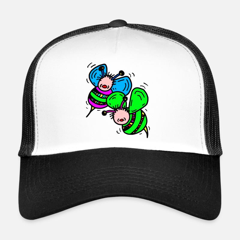 Abeilles - Casquette trucker  - blanc/noir