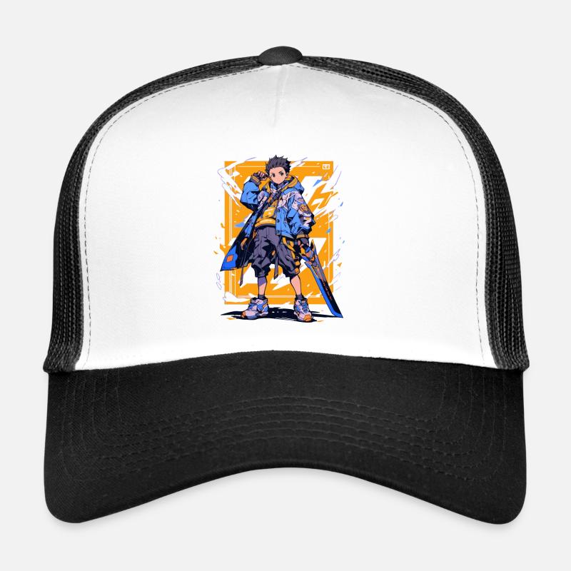 Shibuya: Cool Anime Boy avec épée japonaise Casquette trucker 