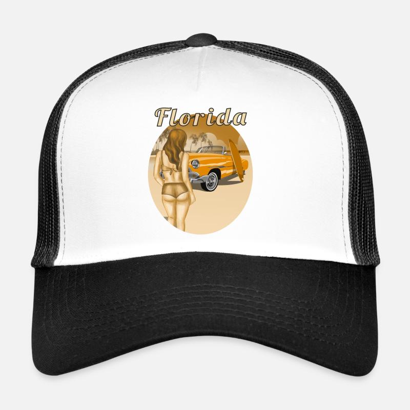 Floride - Casquette trucker - blanc/noir