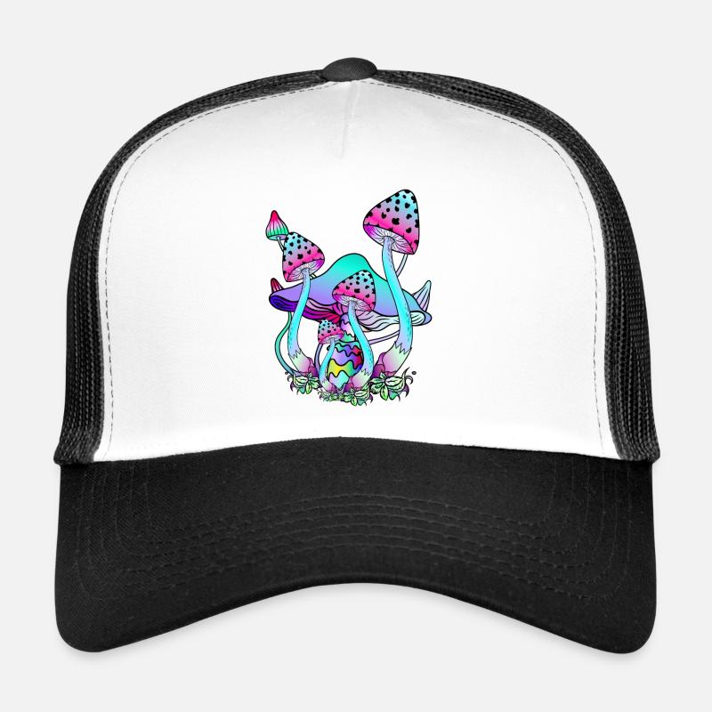 Champignons magiques Art Champignon Psychédélique Casquette trucker 