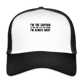 Funny Sailing Captain - I'm The Captain To Save Ti - Trucker Cap - white/black - Front
