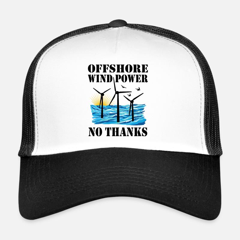 Énergie éolienne offshore Non merci Casquette trucker 