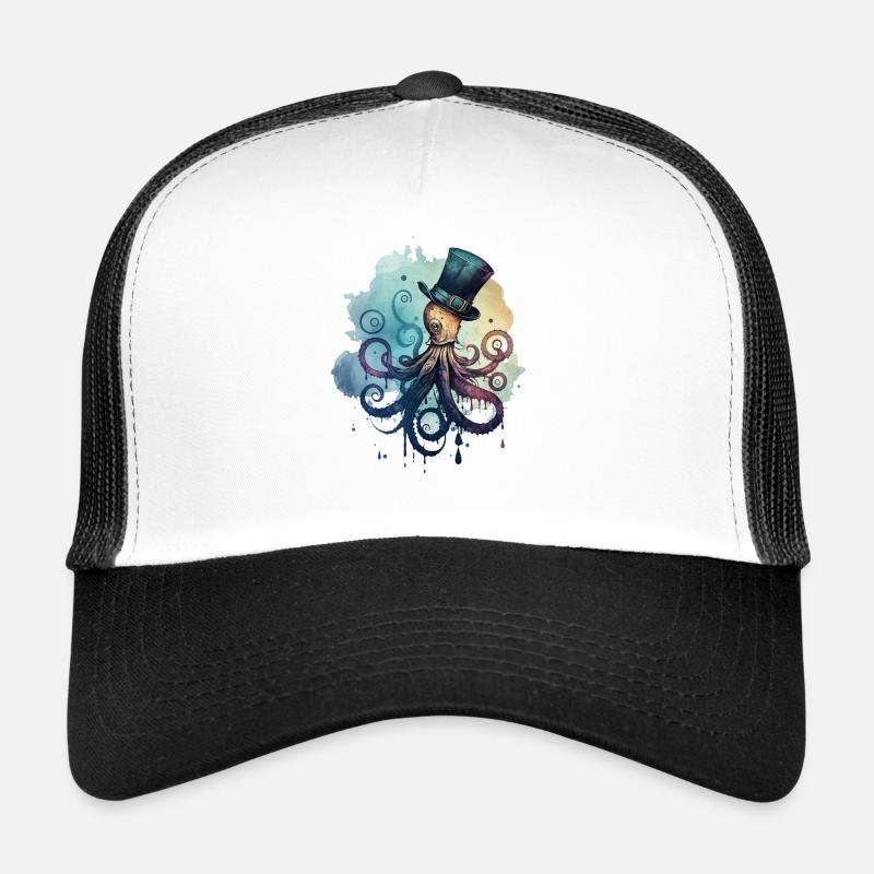 Octopus wears big top hat Trucker Cap