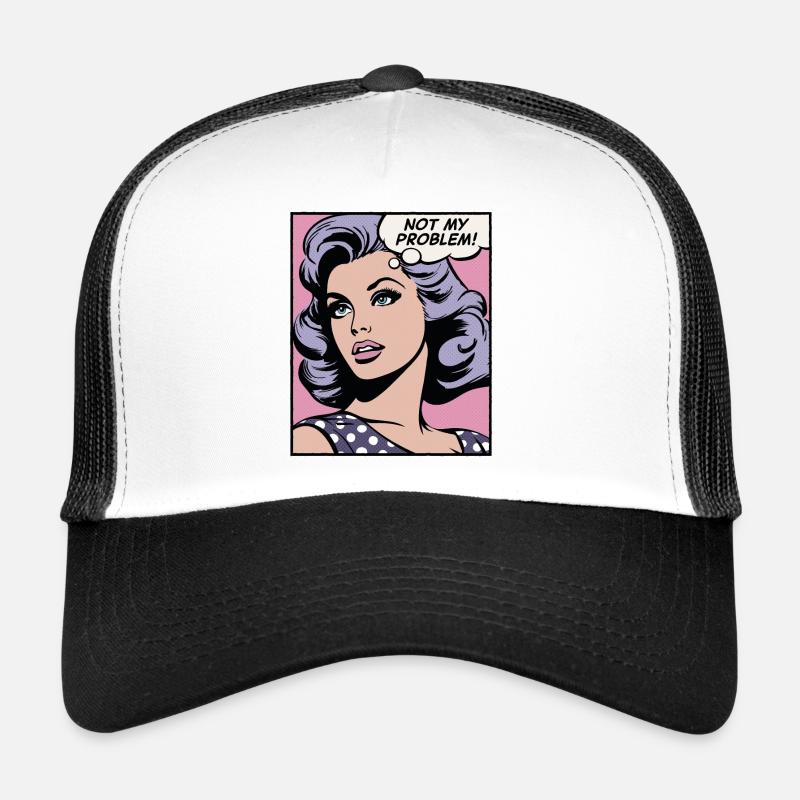 Nicht mein Problem, Pop-Art-Girl - Trucker Cap - Weiß/Schwarz