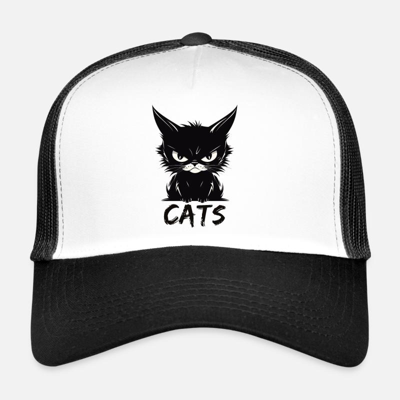 Chats mignon visage de chat agacé Casquette trucker 
