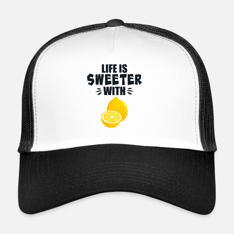 Mit Zitrone ist das Leben süßer - Trucker Cap - Weiß/Schwarz