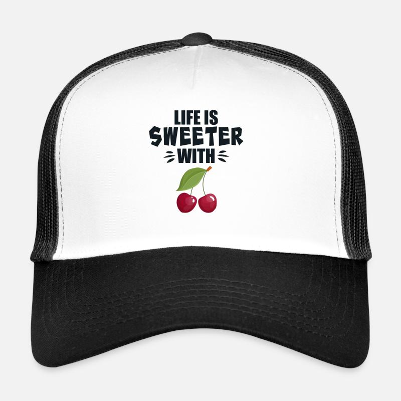 La vie est plus douce avec la cerise Casquette trucker 