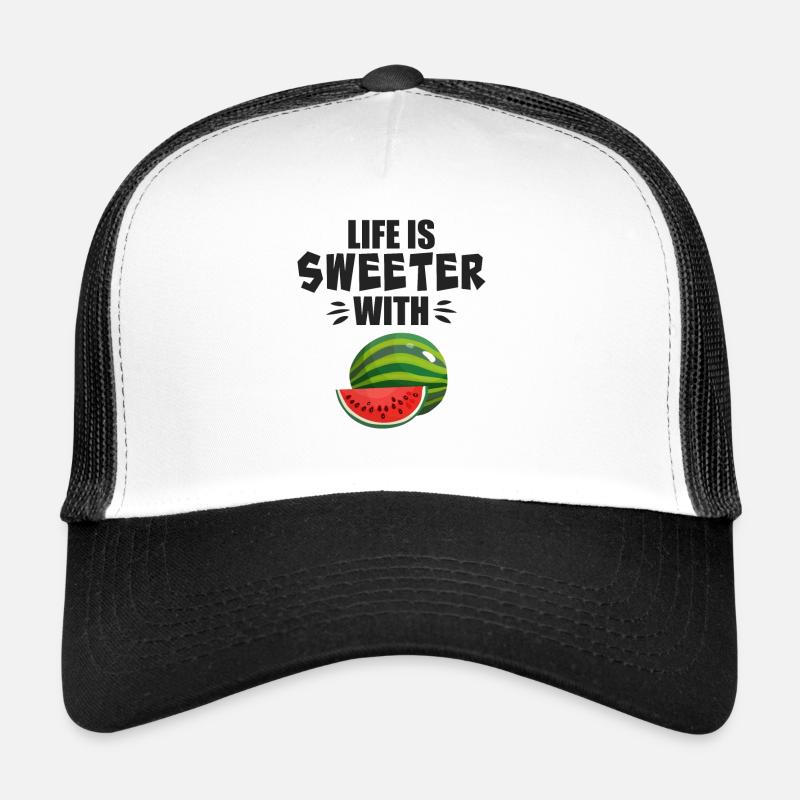 La vie est plus douce avec la pastèque Casquette trucker 