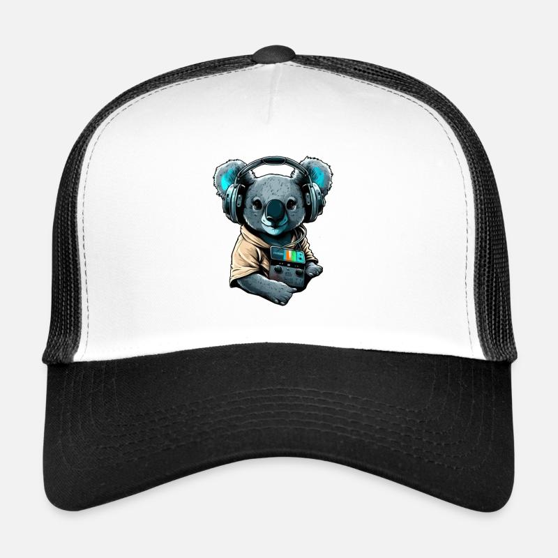 koala mit Kopfhörern Trucker Cap