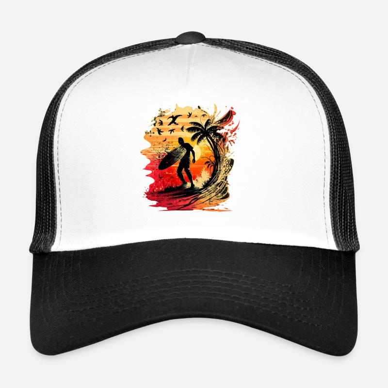 Cooler Surfer im ersten Morgenlicht Trucker Cap