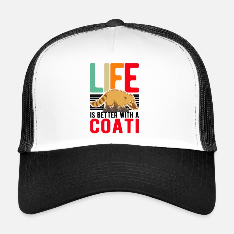 Das Leben ist besser mit einem Nasenbär - Trucker Cap - Weiß/Schwarz