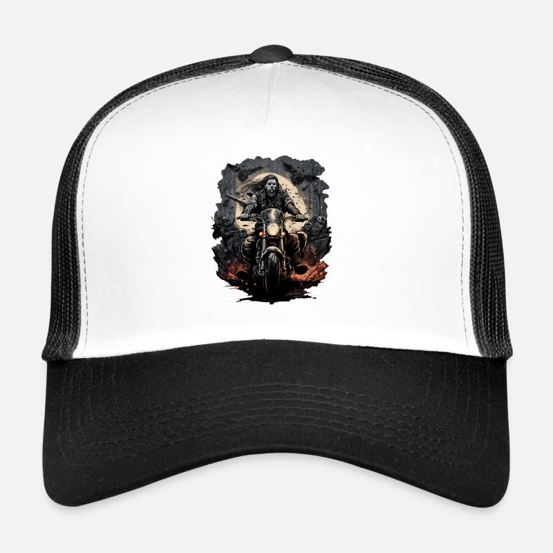 Bikers in the moonlight Trucker Cap
