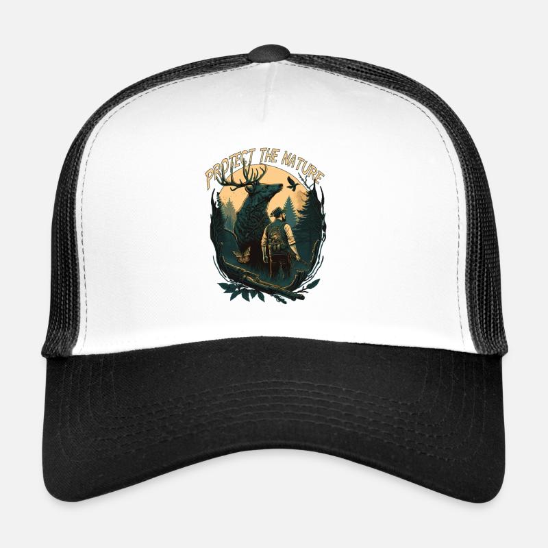 Jäger mit Tieren im Wald Trucker Cap