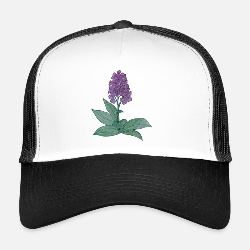 dänische Orchidee - Trucker Cap - Weiß/Schwarz