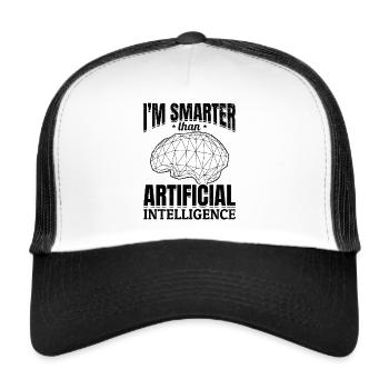 Je suis plus intelligent que l’intelligence artificielle - Casquette trucker  - blanc/noir - Devant